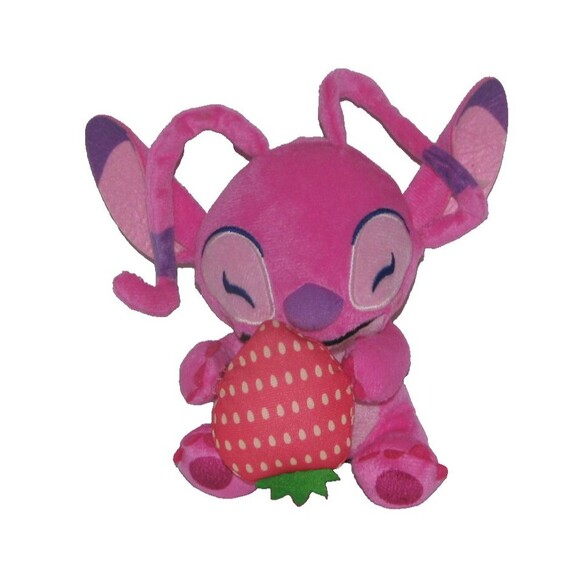Disney Lilo & Stitch PINK ANGEL with STRAWBERRY Feed Me Series 6" Plush Toy - Picture 1 of 2
